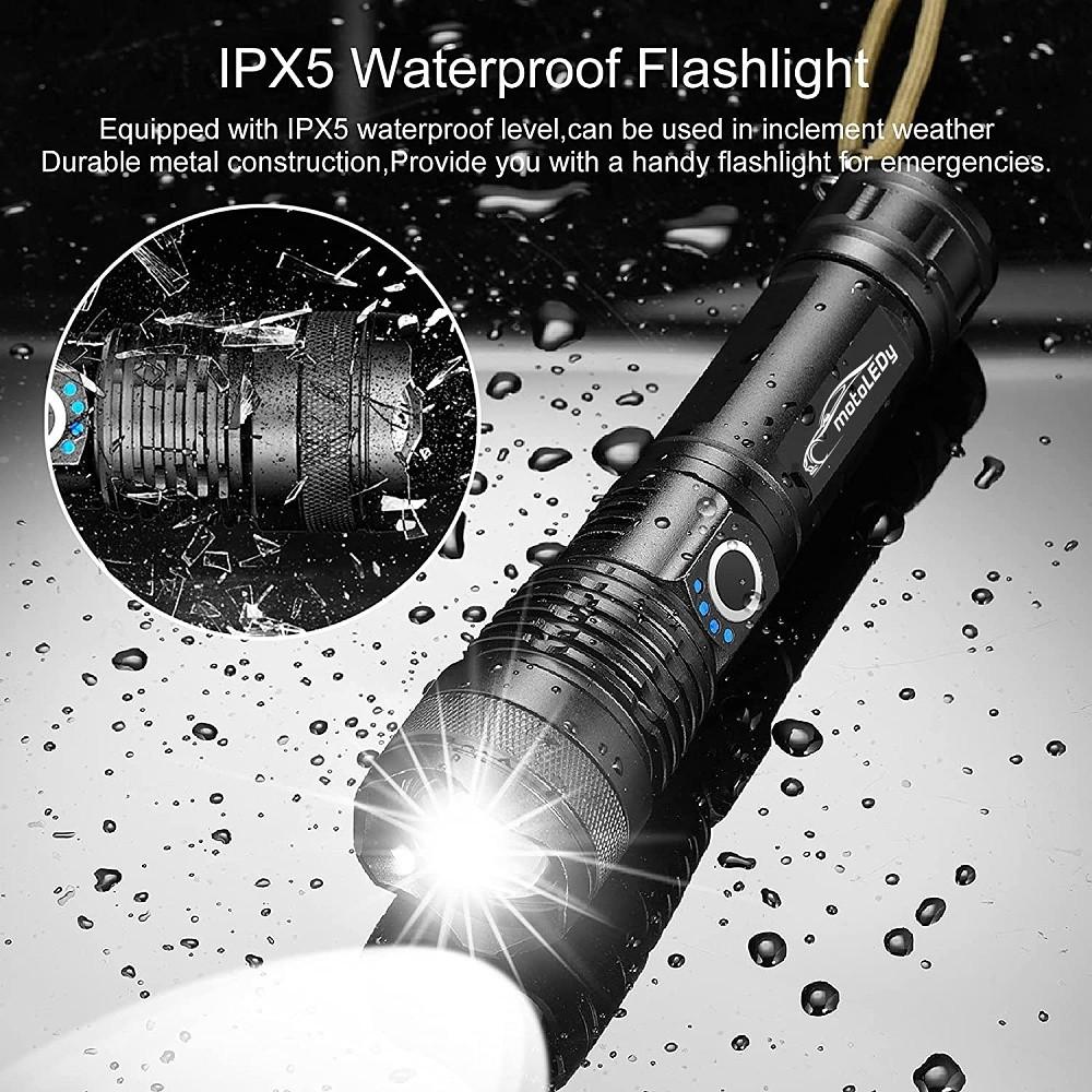 Powerful LED Tactical Flashlight 10000lm 600m USB C