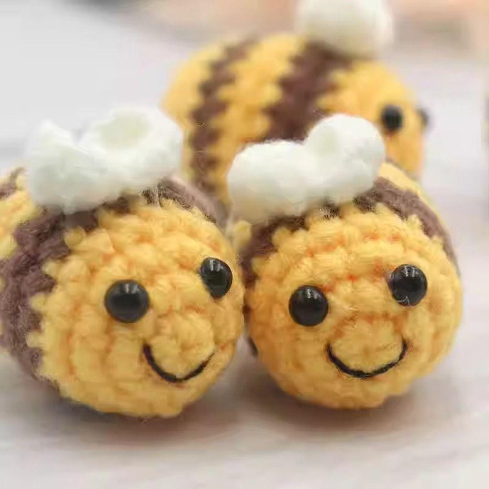 Fertigprodukt Fettbienen Anhänger Handgestrickt Insekt Häkeln Schlüsselanhänger Tierpuppe
