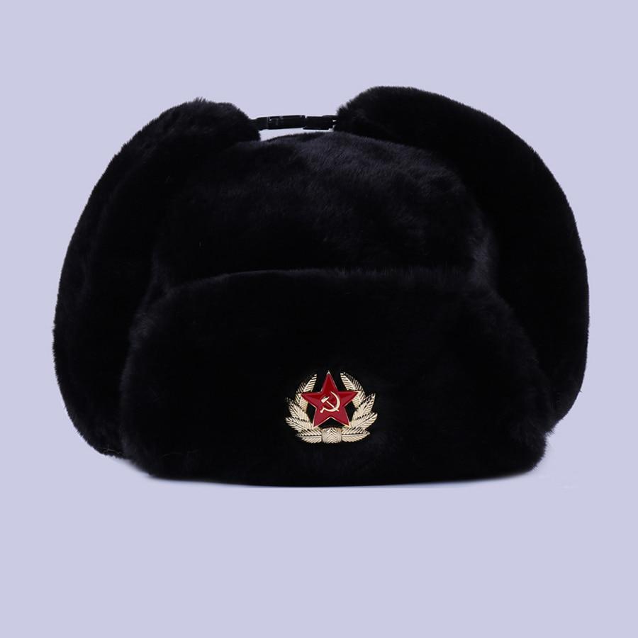 Fashion Wild Winter Warm Hat Soviet Badge Lei Feng Hat Windproof Waterproof Men and Women Outdoor Hat Thick Earmuffs Warm Hats