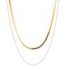 Personalized Spice Girl Versatile Titanium Steel Double Layer Stacked Necklace Feminine Chain Snake Bone Chain Blade Chain Clavicle Chain