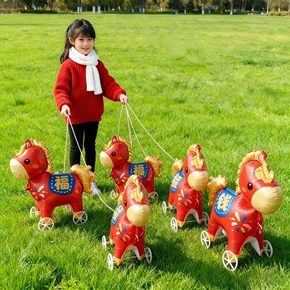 Multi Style 4D Balloons Cute Version Wheeled Pony Balloon  New Year Celebration