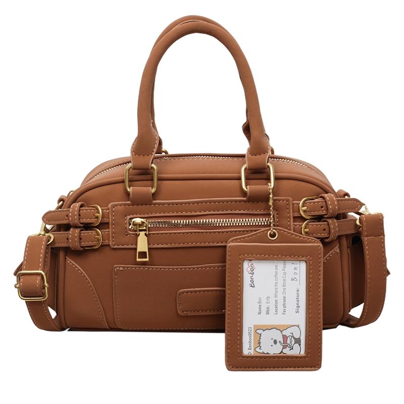 Faionable Bowling Bag Women's Handbag Crossbody Bag Versatile Small PU Leather Casual oulder Bag Versatile Bags Motorcycle Bags