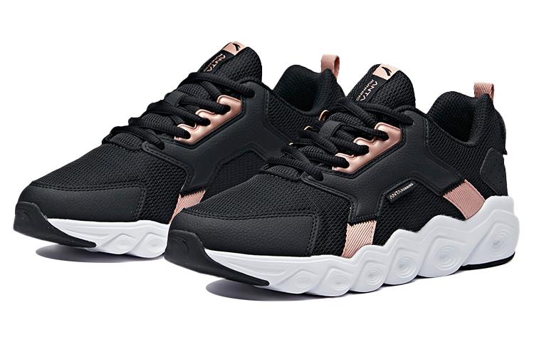 Women's Sneakers ANTA Running Shoes Women's Low-top Black/Anta White/Rose Gold