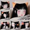 M-Manga G-Girl Pillow Case Anti-dustmite Pillowcase Invisible Zipper Silky Short Plush Sofa Cushion Cover