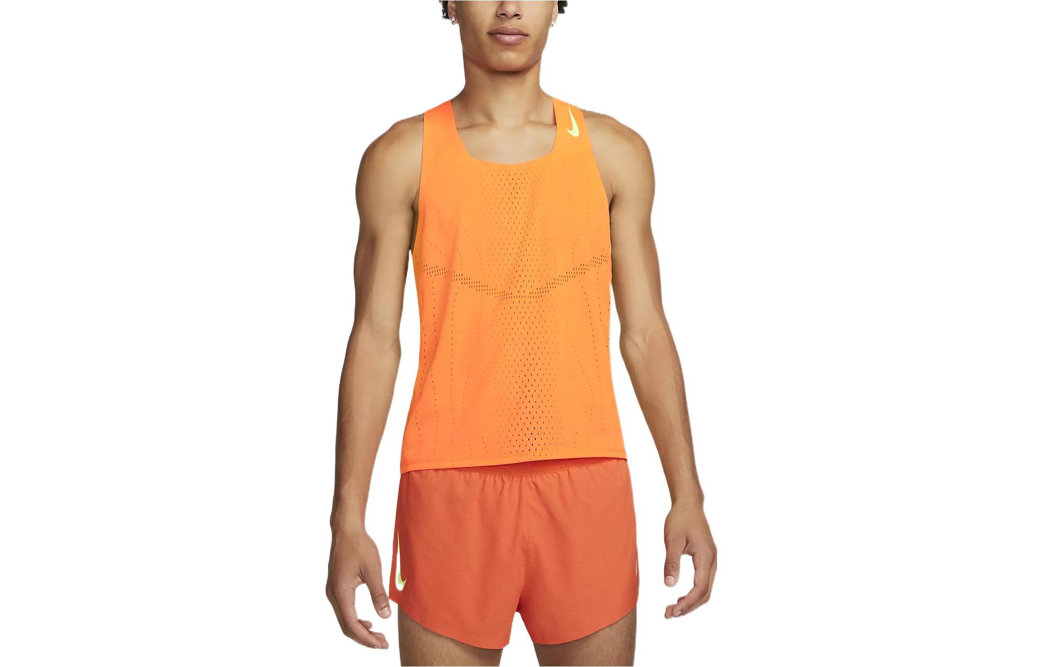 Nike Tank Tops Men s Orange Crew Neck Moderate Straight Fit DM4624-803 S