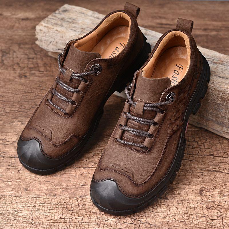 Outdoor Hiking Shoes Genuine Leather Men's Leather Shoes Hiking Climbing Sneakers