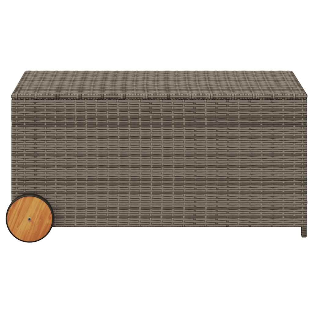 Vidaxl Garden Box with Wheels, Grey, 190 L, Polyrattan