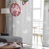 Christmas Poinsettia Berries Fir Leaves Sheer Curtains for Living Room Decoration Window Curtains Kitchen Tulle Voile Curtains