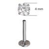 ASTM F136 Titanium PIERC Ear Lip Studs with circular CZ Top Labret Nose Stud Threaded Earrings Multi size Body Piercing Jewelry