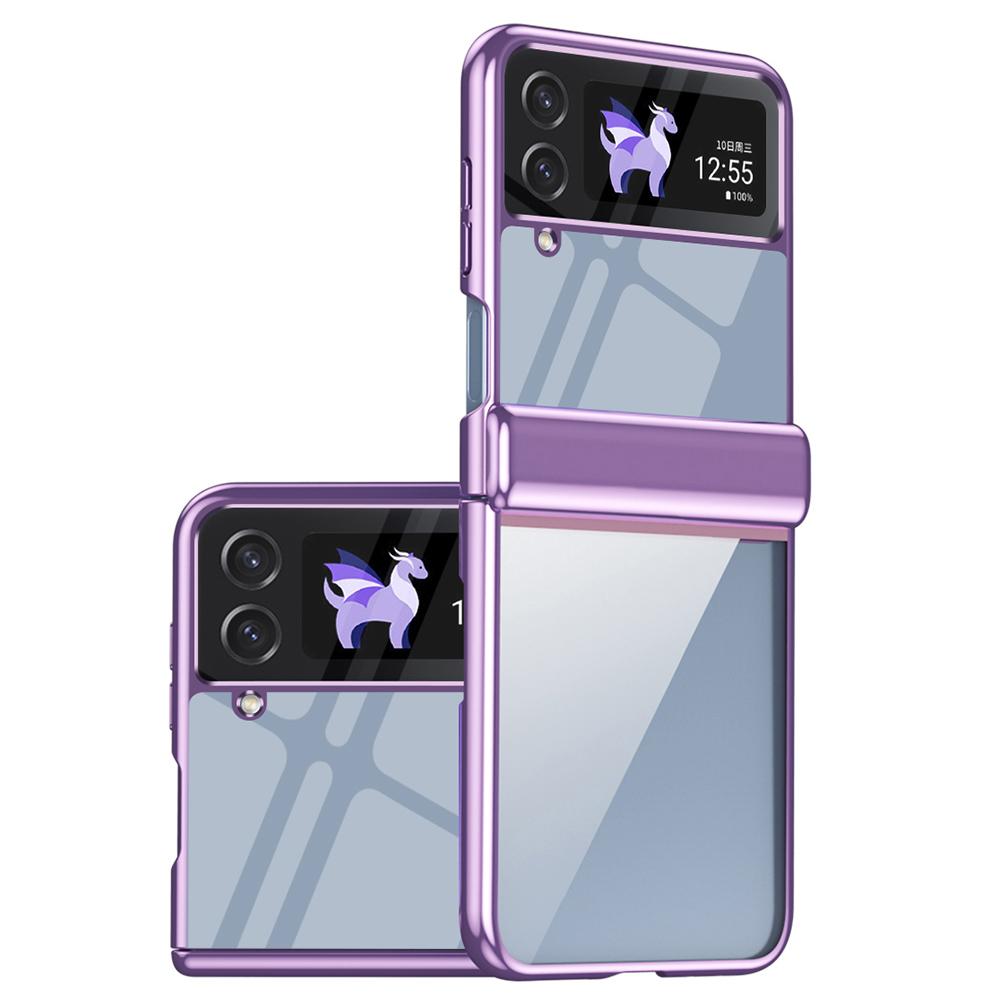 

Чохол для Samsung Galaxy Z Flip3 5G Гальванічне покриття Прозорий ПК Чохол для телефону з шарніром Purple