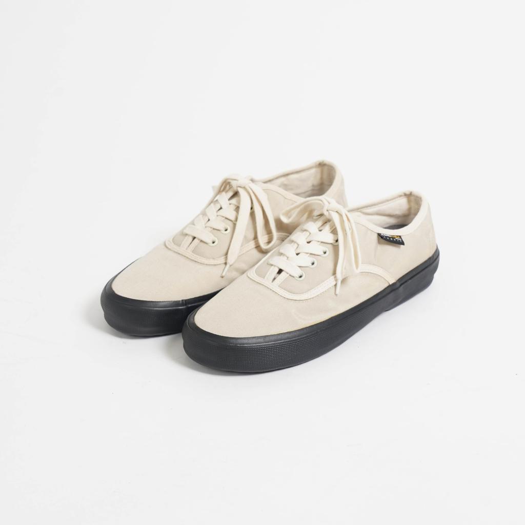 Reproduction of Found Military Trainer Made in Military Cordura Sizes [5851C] Sneakers, Romania, Shoes, U.S. Navy, Nylon, Natural/Black Sole,