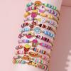 12Pcs/set Unicorn Cat Flower Charm Elastic Handmade Beaded Bracelets for Women Girls Birthday Party Zircon Friendship Gift