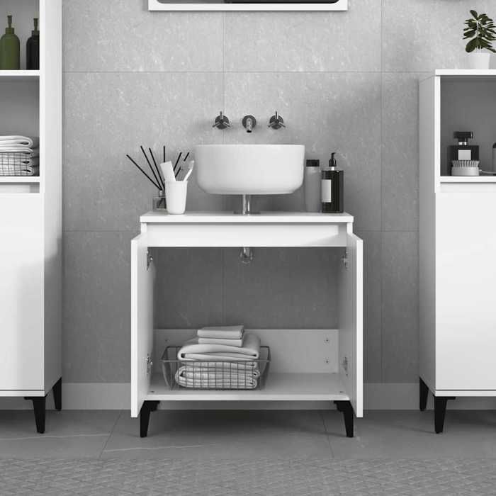VidaXL White Sink Cabinet 58x33x60 Cm Engineered Wood 821260
