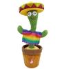 Nuovo regalo elettronico di decorazione di canto di cactus danzante elettronico per bambini Divertenti giocattoli educativi precoci Giocattoli di peluche in tessuto a maglia