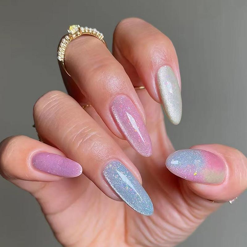 1 Box Detachable Ballerina False Nails Wearable Fake Nails Cat Eye Nail Tips Manicure Tool Press On Nails