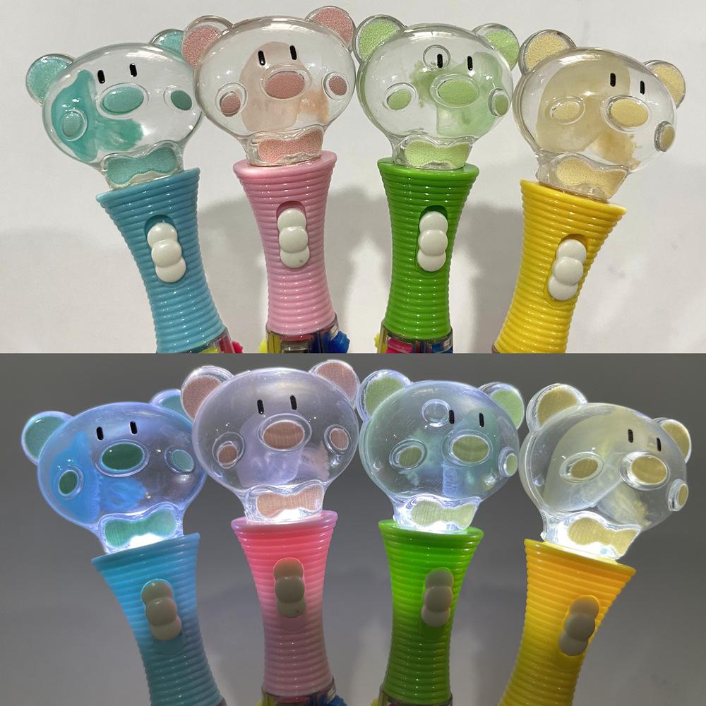 Luminous Jellyfish Light-Up Pen with Real Specimen - Cute Student Stationery Featuring Piggy and Bear Designs