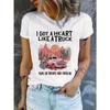 Ich Habe Ein Herz Wie Ein LKW Briefdruck Kurzarm Bedrucktes T-Shirt Kleidung Damen T-Shirt Grafische Kleidung Damen Oberteil Tee