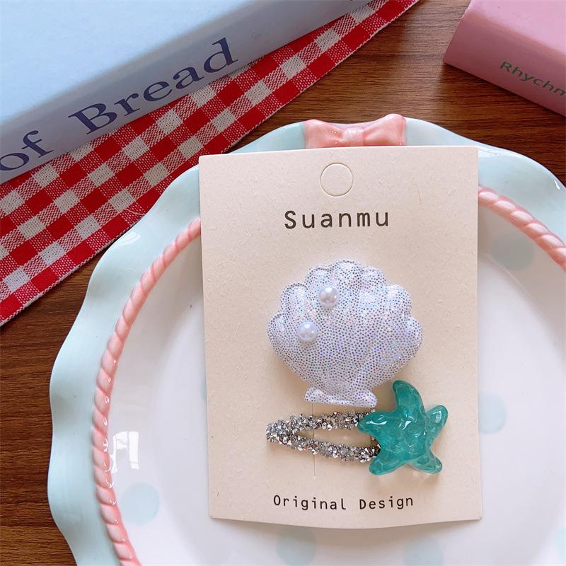 

2pcs/set Starfish Shell Kids Hair Clips Children s Bangs BB Clip Summer Sweet Girls Hairpins Barrettes Headwear Hair Accessories