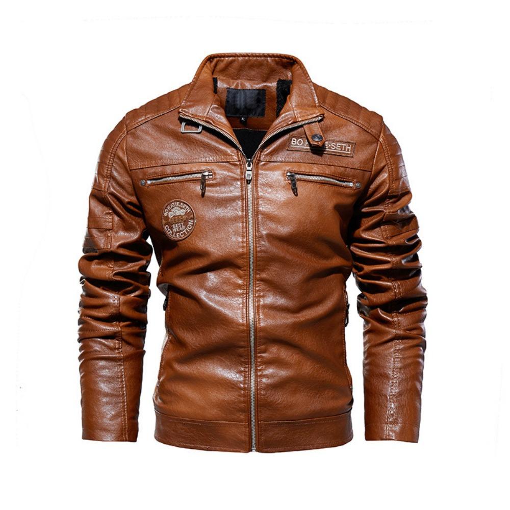 Men's Leather Jacket, Pu Leather Jacket, Motorcycle Jacket, Plus Velvet Leather Jacket, Men's Jacket