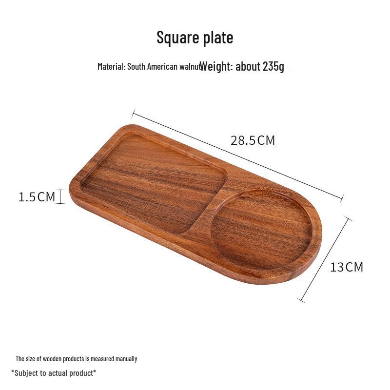 Walnut Octagonal Tea Tray, Irregular Waterproof Solid Wood Plate, Dried Fruit & Photography Display