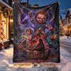 Child's Play Pattern Blanket for Home Decoration, Bed, Sofa, Car Travel, Camping, Suitable for All Seasons, Birthday Christmas Gift