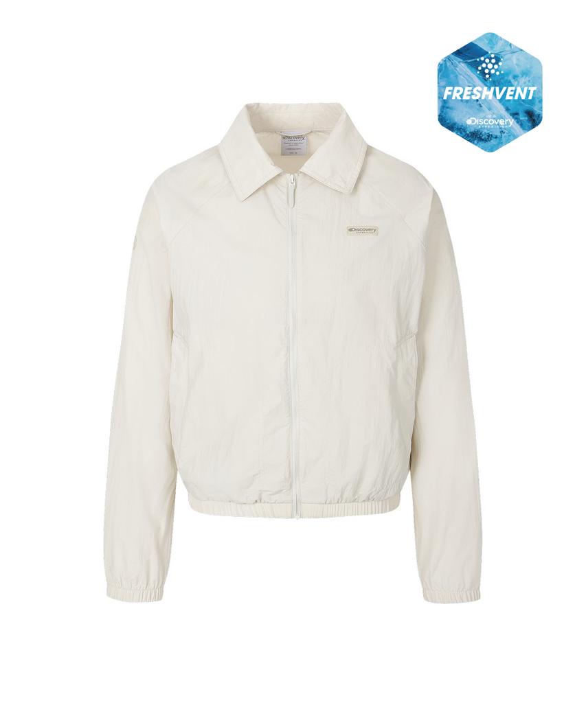 Discovery Expedition Women'S Freshvent Collared Crop Windbreaker (Ivory)
