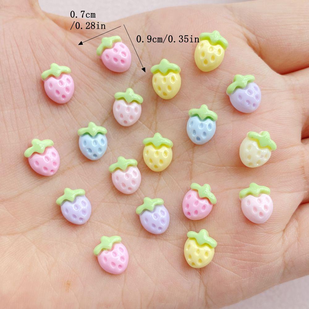 

30Pcs New Cute Resin Small Strawberry Flat Back Ornament Jewelry Making Manicure Hairwear Accessories