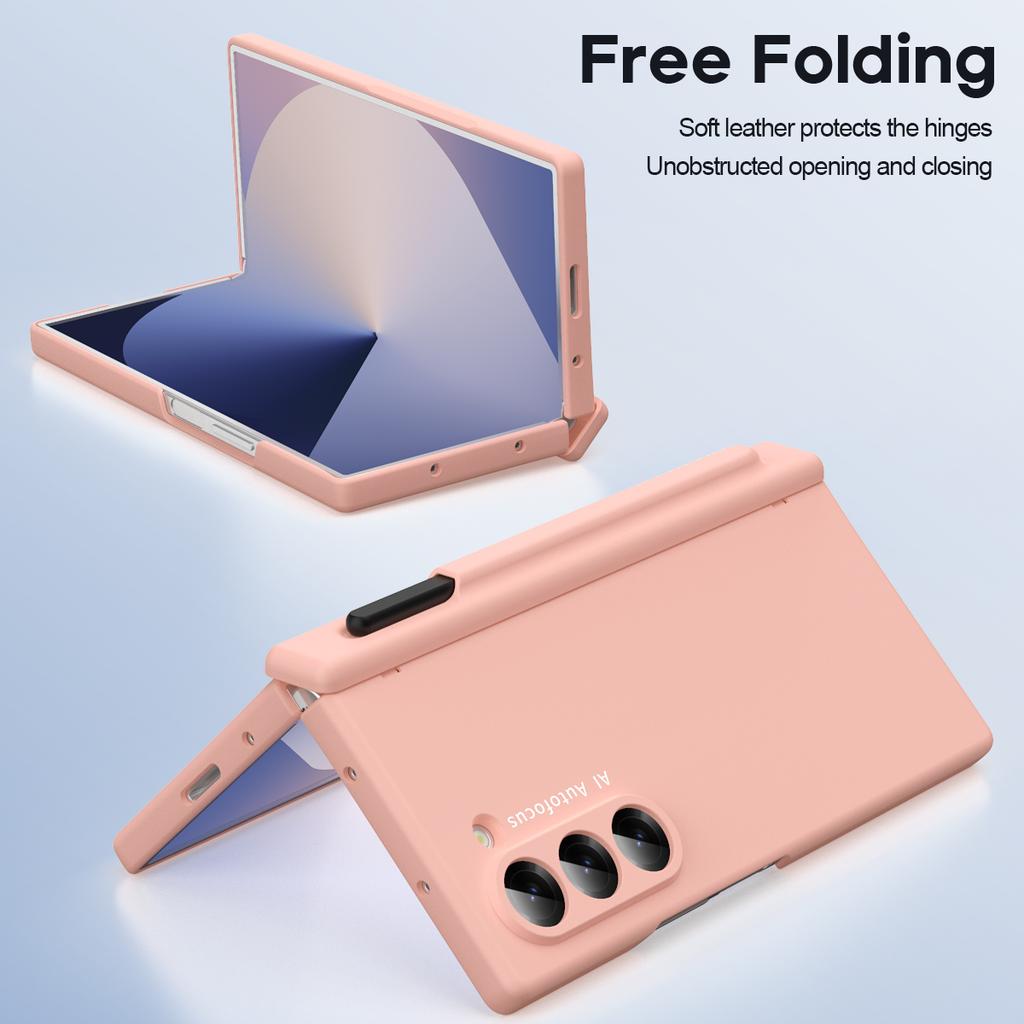 Macaron Serie Für Samsung Galaxy Z Fold6 5G Hülle PU Leder+PC Schutz Handyhülle mit Stift