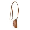 Stylish Leather Glasses Storage Bag Pendant Necklace Keychain Hanging Accessory Elegant Bags with Protective Flap