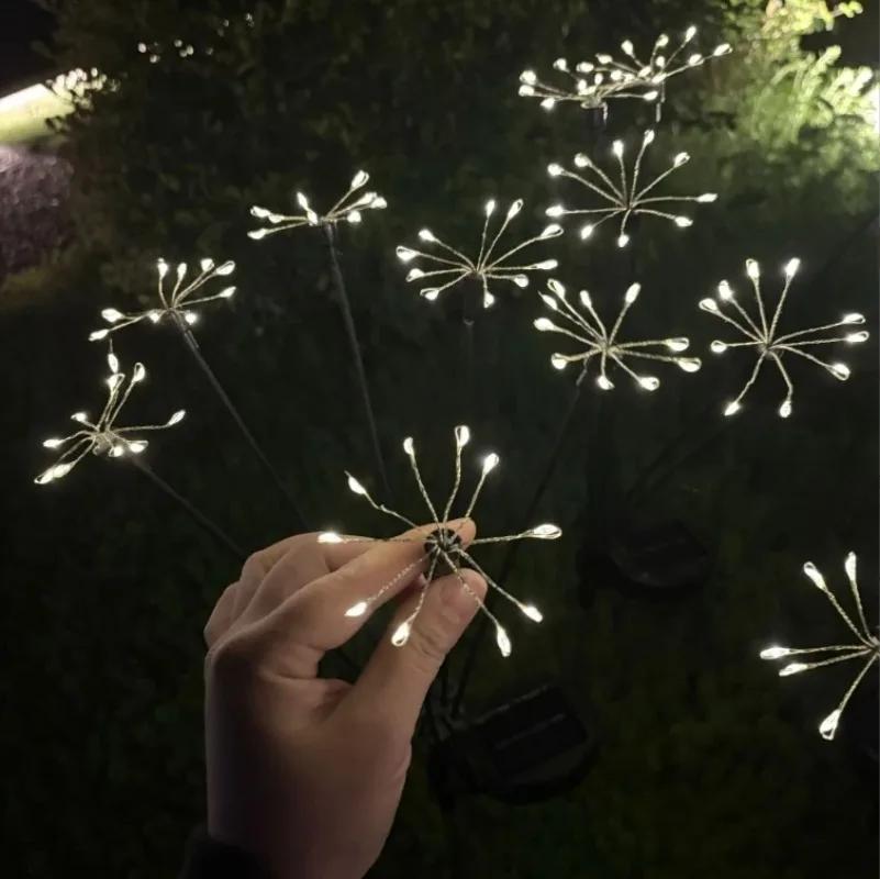 1-4pack Solar Garden Lights Waterproof Solar Swaying Starburst Light Outdoor Lights for Yard Patio Wedding Christmas Decoration