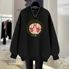 Off-white Sweater Women's Loose and Thin Spring, Autumn and Winter New Cute Cartoon Foreign Style Velvet Medium and Long Top
