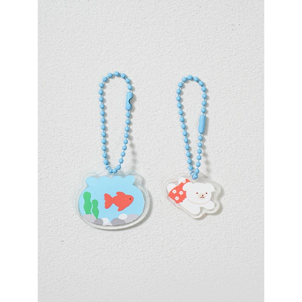 

Daiso Деревенский Отпуск Акриловый Брелок Рыбный Порт