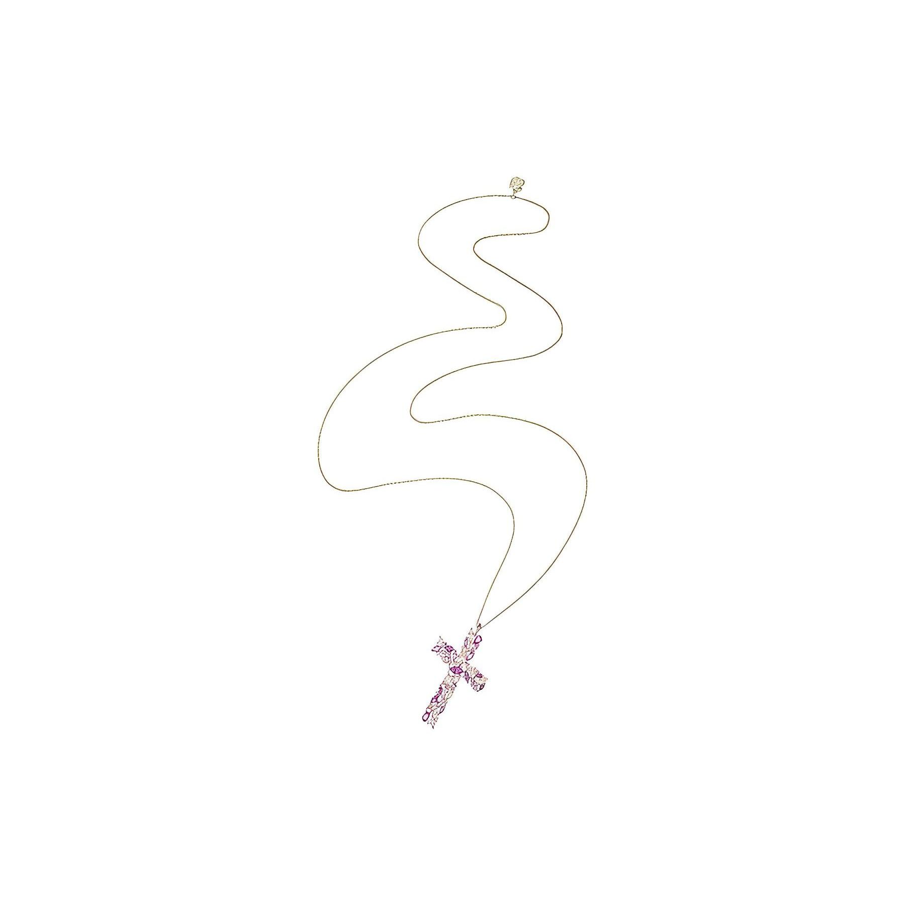 Swarovski Magda Fashion Versatile Cross Gold-Plated Crystal Necklace Women necklace 5430885 Rose Gold,F