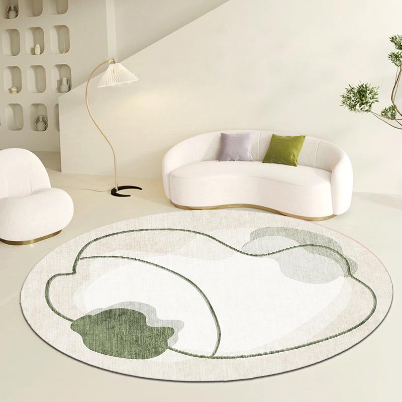 Modern Simple Round Crystal Velvet Carpet Easy To Care Computer Chair Floor Mat Bedroom Dresser Floor Mat Home Decor