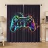 2PC Curtain Game Console With Handle With Pole Pocket Curtains, Suitable For Kitchens, Cafes, Living Rooms, Balconies, Gardens
