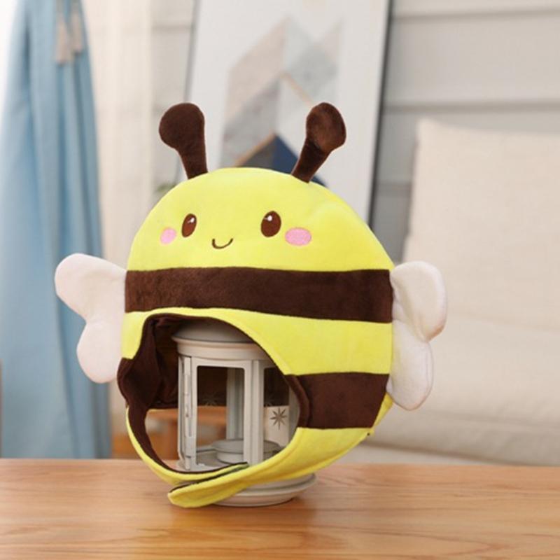 3D Honeybee Hat for Adult Children Cartoon Plush Hat Party Headgear Festival Holiday Photo Props Cap Costume Accessories
