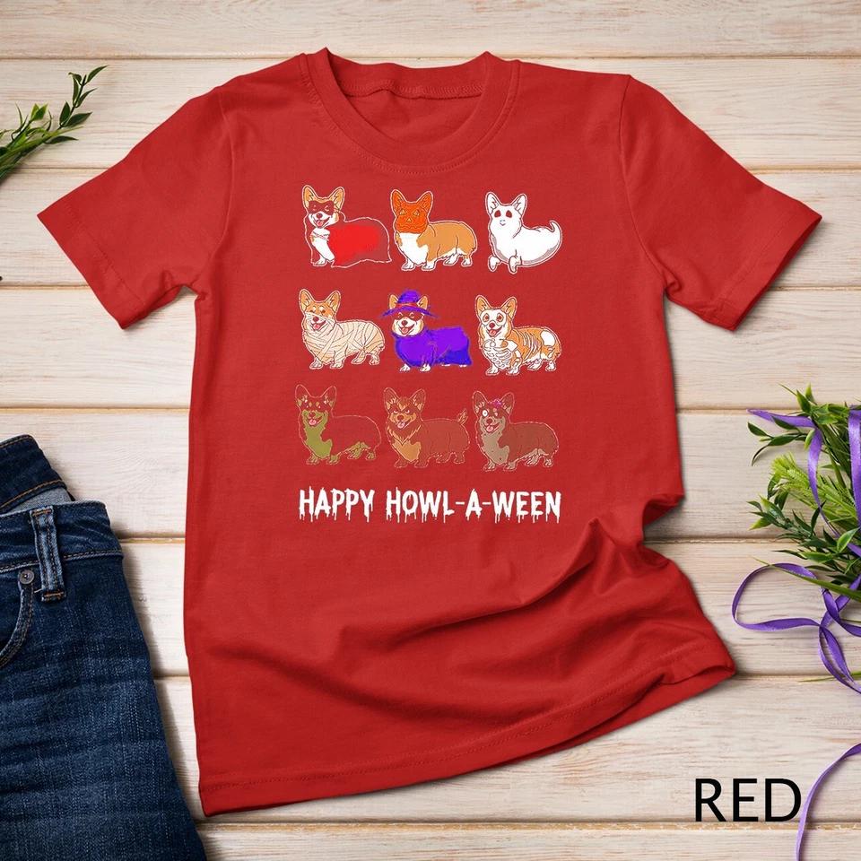 Funny Corgi Dog Halloween Happy Howl-o-ween Unisex T-shirt 7 M