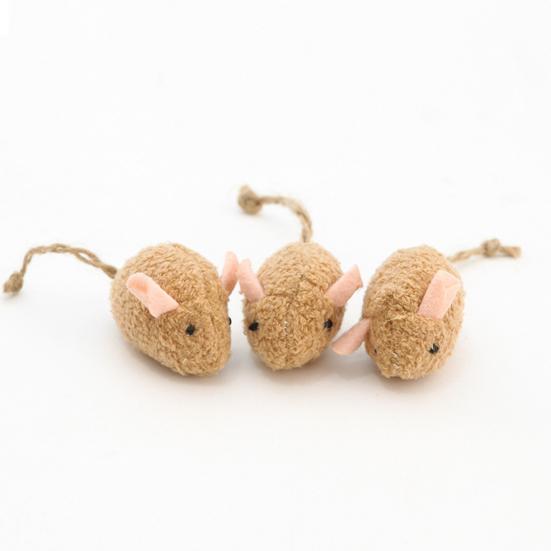 Yousheng Plush Catnip Mice Toy Small Interactive Stuffed Mouse Realistic Faux Fur Cat Mice Toy for Indoor Cats Kitten Play