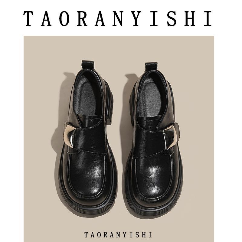 Platform Women's Autumn New Versatile Retro Thick Heel Small Fashion Single Shoes Small Leather Shoes