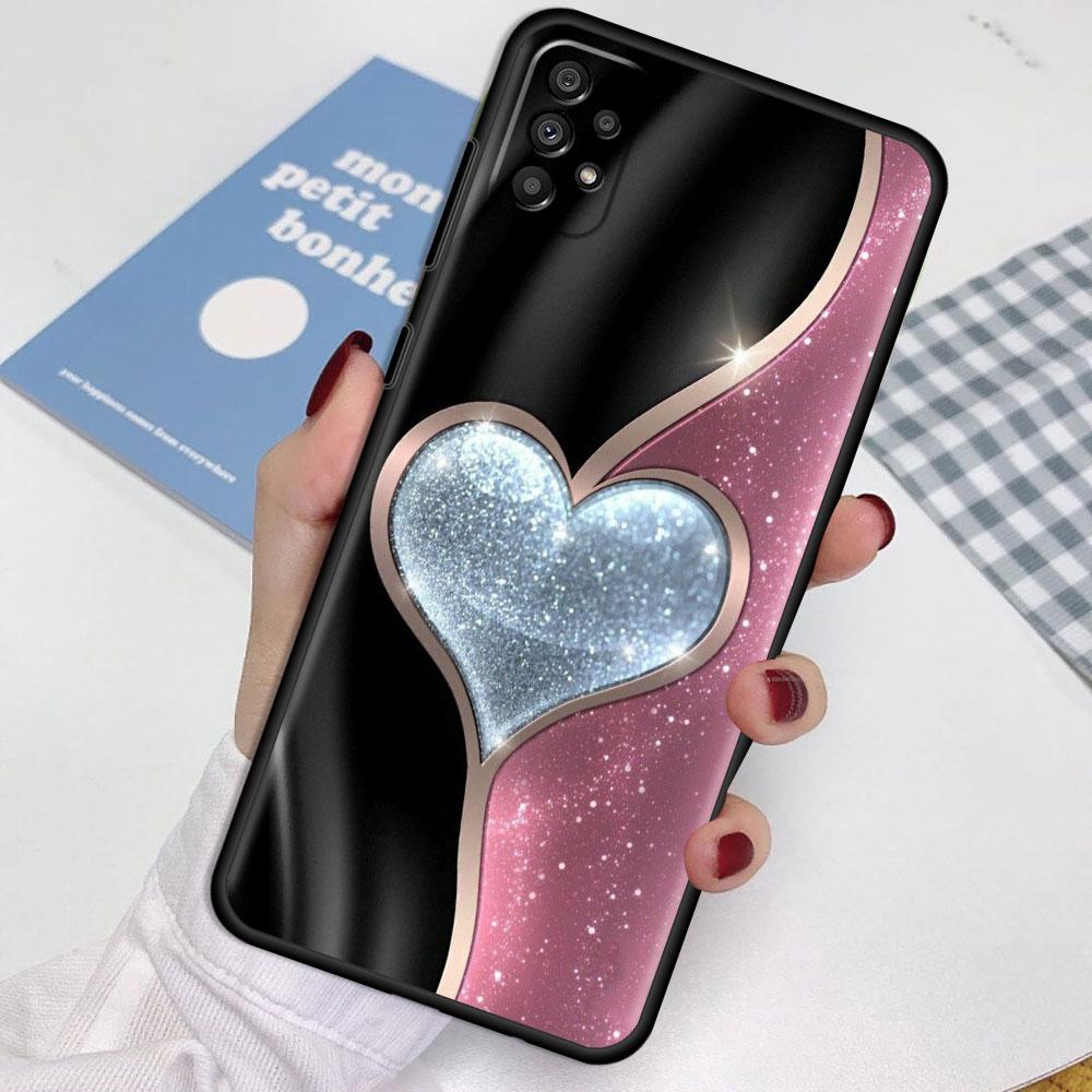 

Чехол для Samsung Galaxy A52 A12 A32 A51 A21s A71 A13 A53 A22 A31 A72 A03 A02s A41 черный чехол для телефона Love Bow Samsung A02s