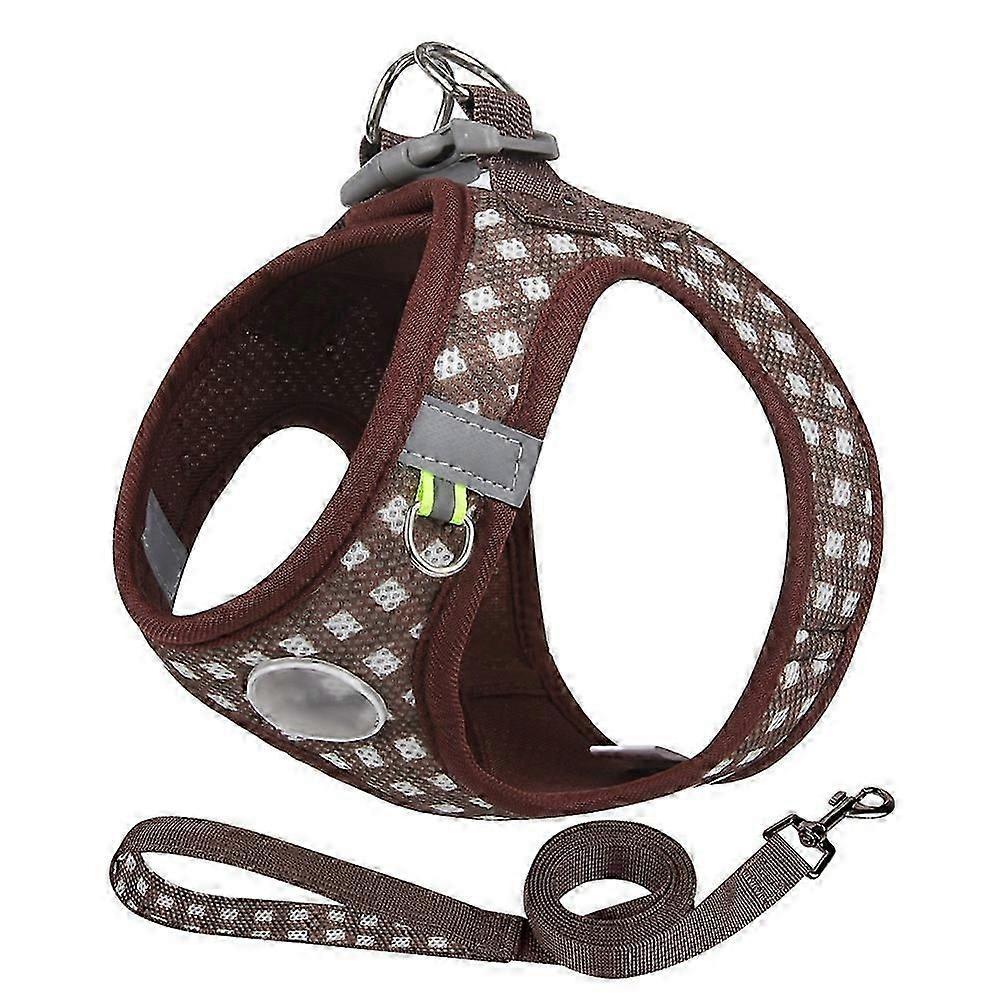No-Pull Pet Harness with a Leash, Reflective Plaid Padded Vest, for Small and Medium Dogs and Cats 26-27
