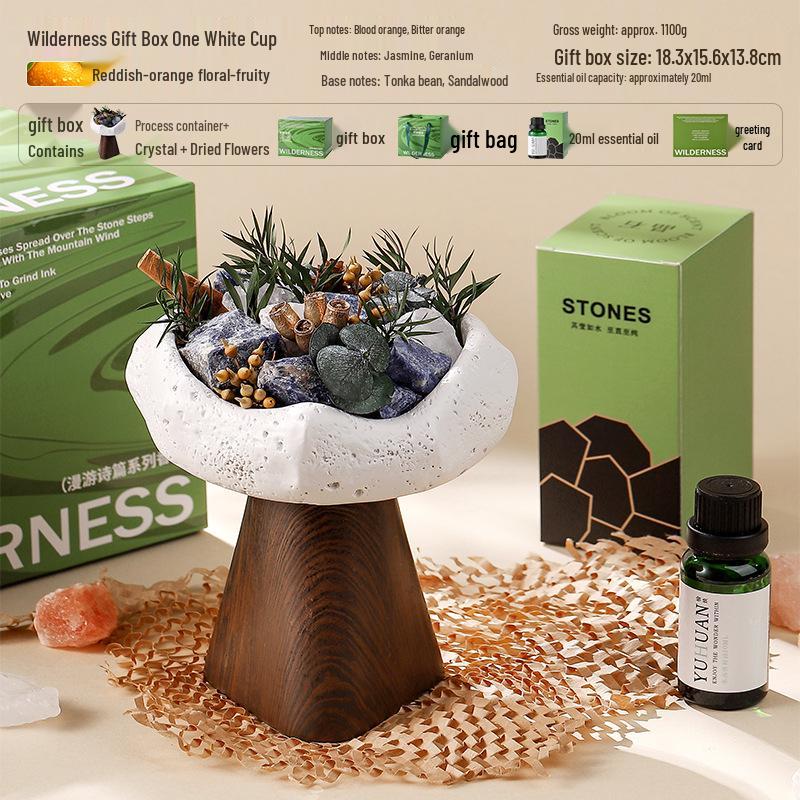 Wilderness Secret Scented Stone Diffuser Gift Set - Indoor Flameless Aroma Ornament for Holidays and Parties