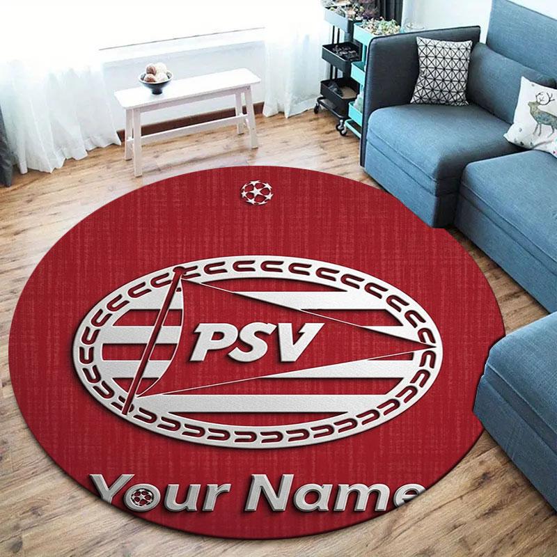 Philips Sport Vereniging Custom Name Round Area Rug,Carpet Rug for Living Room Bedroom Sofa Playroom Decor,Non-slip Floor Mat