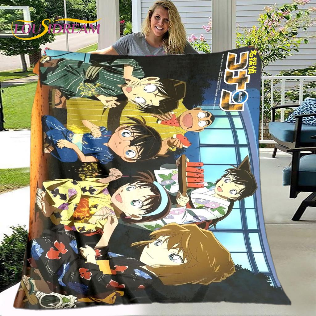 Anime Detective Conan Cartoon Soft Plush Blanket,Flannel Blanket Throw Blanket for Living Room Bedroom Bed Sofa Picnic Cover 3D
