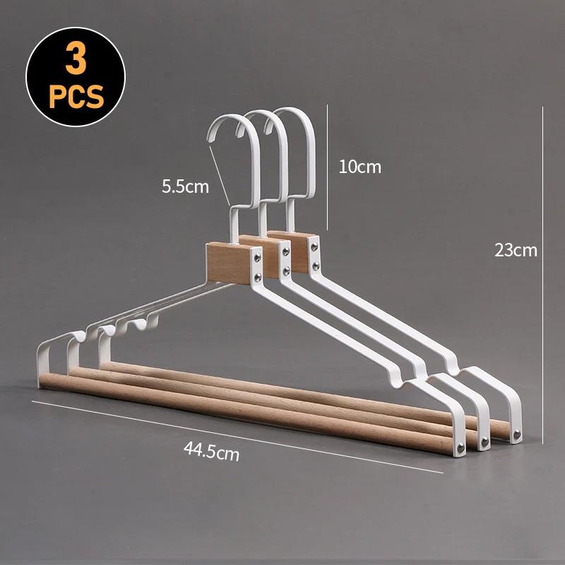 Wooden Coat Pants Hanger Luxury Durable Metal Wood Suit Hanger with 360° Swivel Hook Household Wardrobe Clothes Organizer