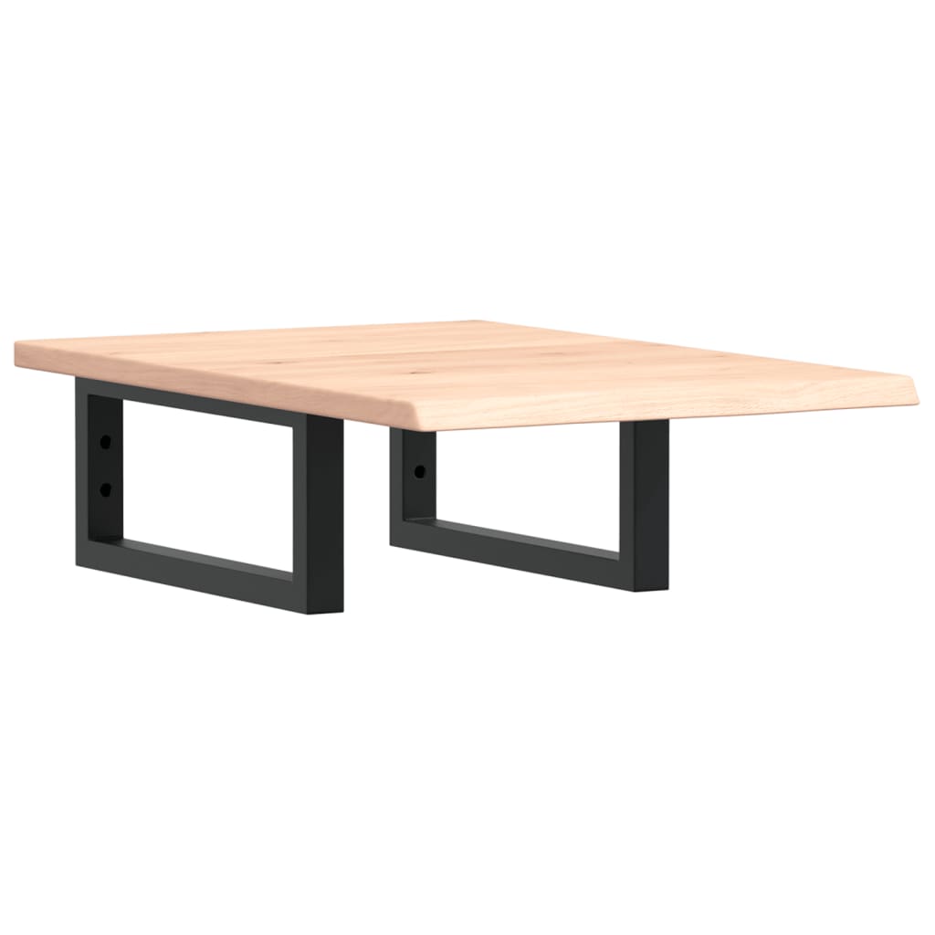 Washbasin Top with Mounting Bracket Steel and Solid Oak Wood