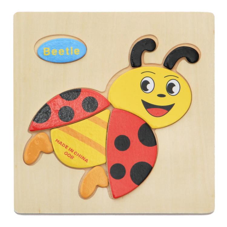 Cartoon 3D Puzzle Jigsaw Wooden Toys for Children Cute Animal Traffic Puzzles Intelligence Kids Baby Early Educational Toys