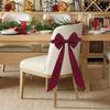 Weihnachts-Samt-Stuhlschleifen 11,8" x 29,5" Burgunder Stuhlschleifen zum Binden für Weihnachtsbankett Hochzeit Geburtstagsfeier Esszimmerdekoration
