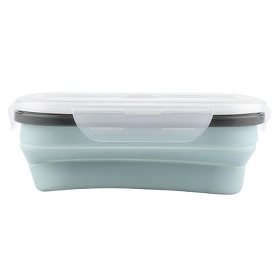Fiambrera Plegable Azul/Rosa/Verde Caja de Silicona para Guardar Fruta Para Viajes al Aire Libre