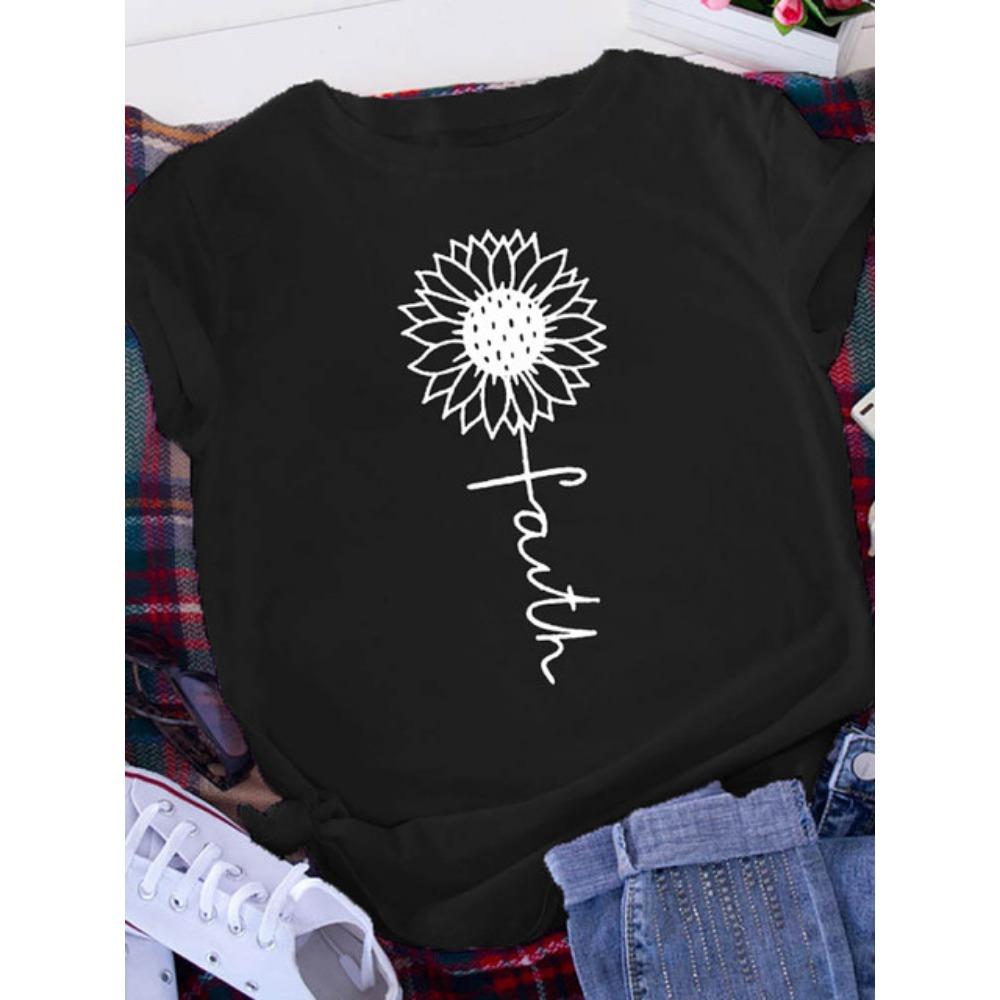 

Brave Soul L American Retro Letters Love White T-shirt Women Short Sleeve Round Neck Loose Large Size Casual Top Oversized S